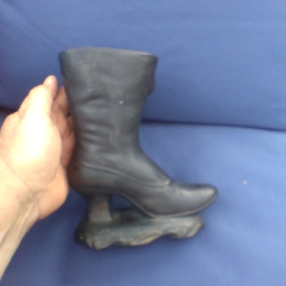 Vintage Ceramic Black Witch Boot Vase Witches Boot Vase Halloween - Picture 3 of 9